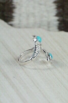Navajo Turquoise and Sterling Silver Ring - Etta Belin - Size 8