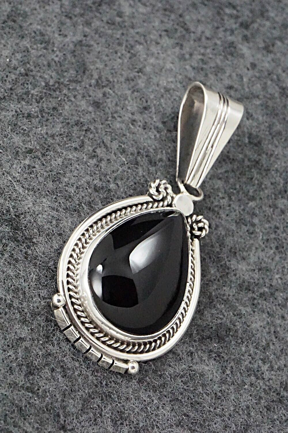 Onyx & Sterling Silver Pendant - Samuel Yellowhair