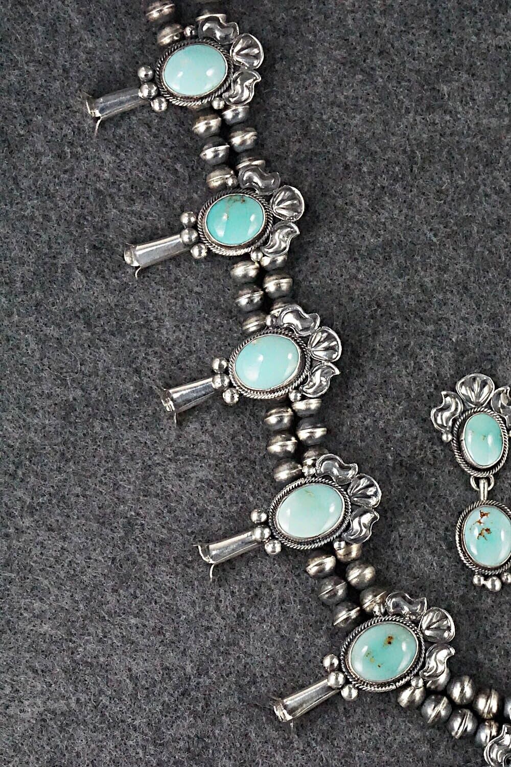 Turquoise & Sterling Silver Squash Blossom Set - Annie Haskie