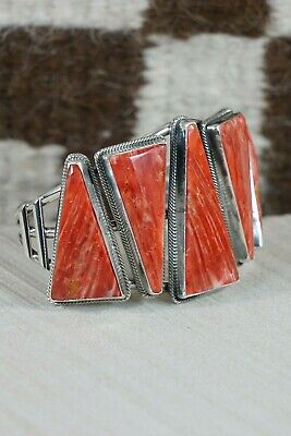Navajo Spiny Oyster & Sterling Silver Bracelet - Raymond Delgarito - High Lonesome Trading