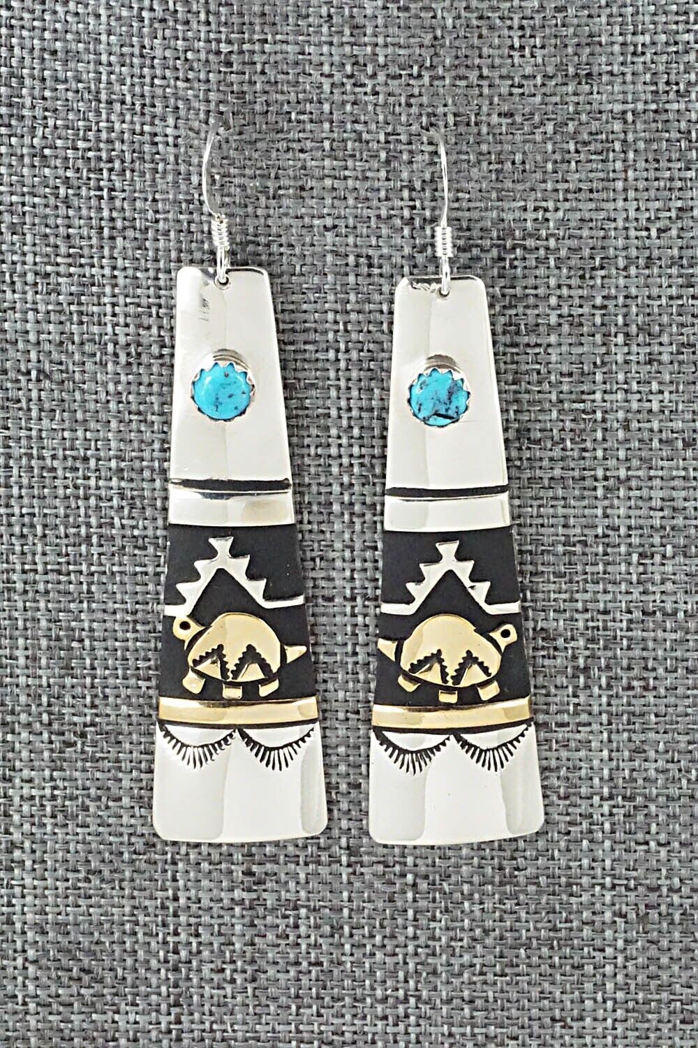 Turquoise & Sterling Silver Earrings - Rosita Singer
