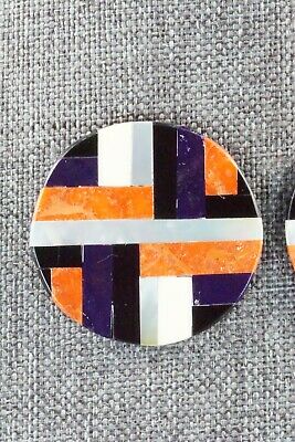 Multi Stone Inlay & Sterling Silver Earrings - Chaslyn Crespin