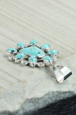 Turquoise and Sterling Silver Pendant - Ella Linkin