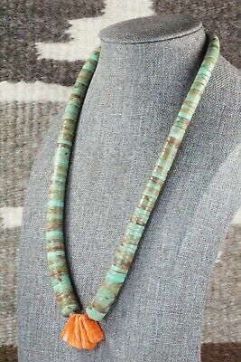 Turquoise & Spiny Oyster Necklace - Lupe Lovato