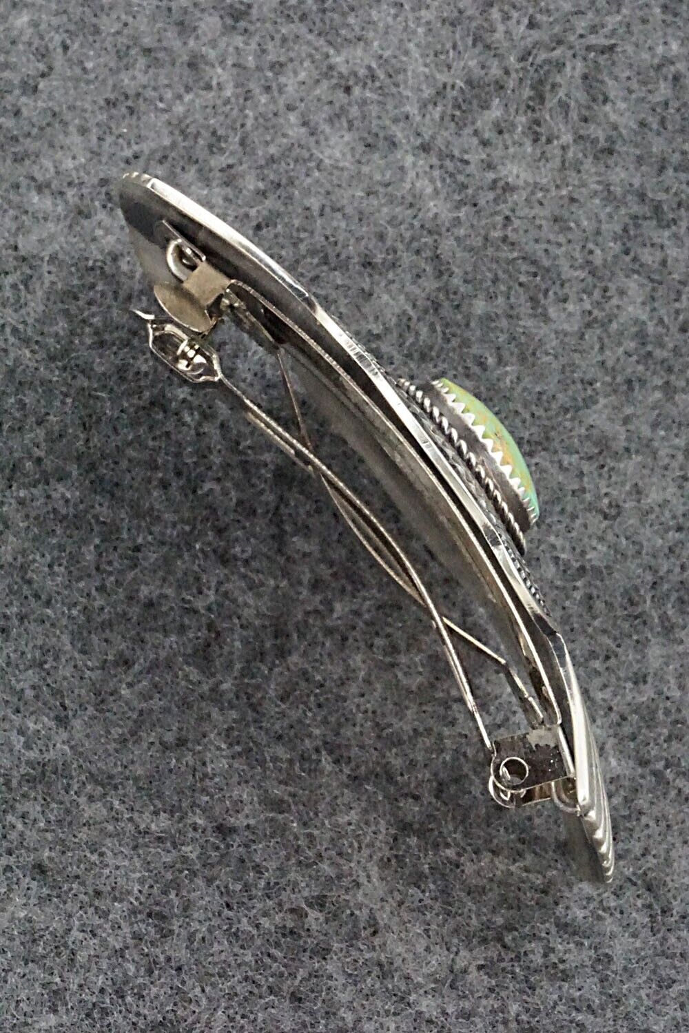 Turquoise & Sterling Silver Hair Barrette - Martha Cayatineto