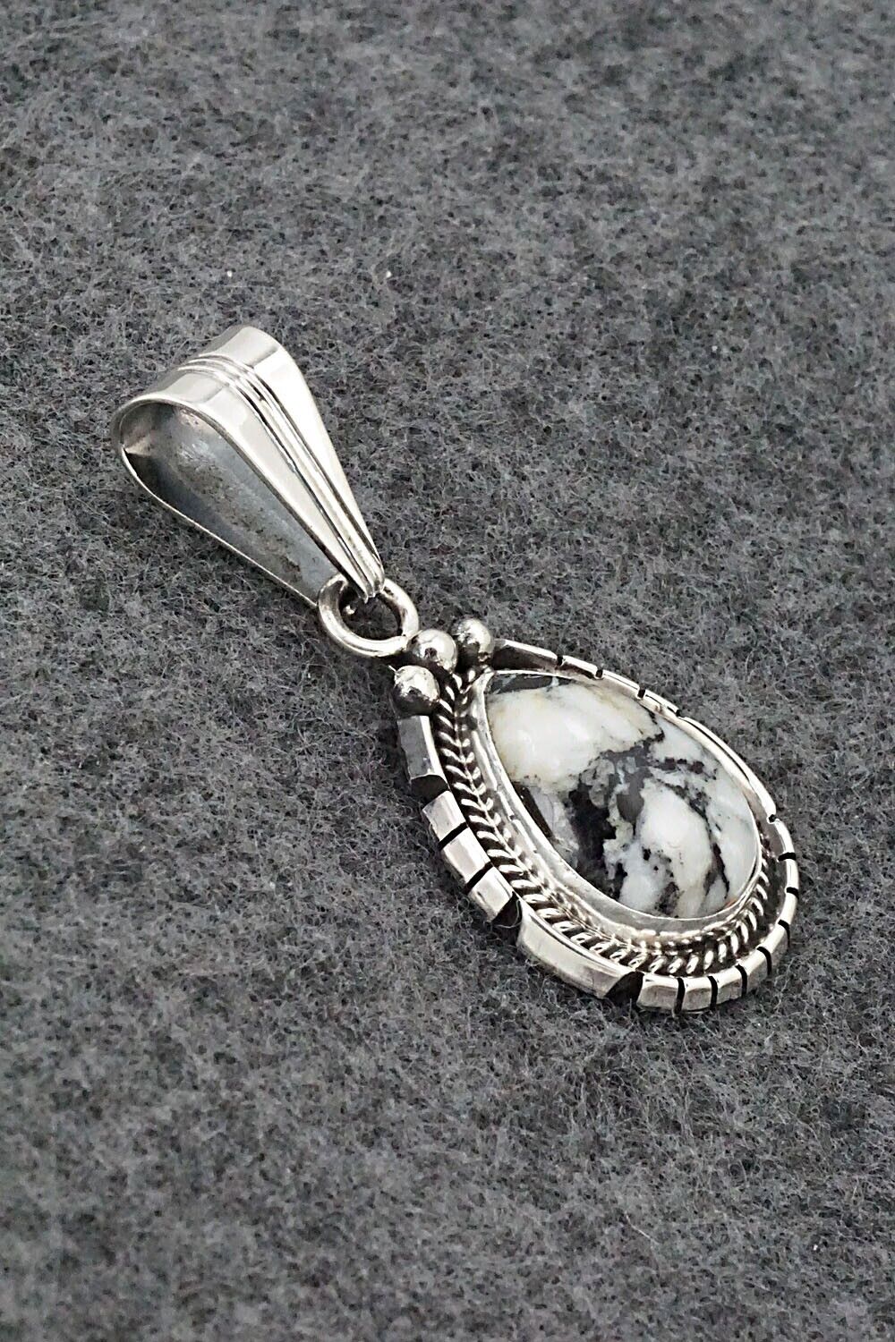 White Buffalo & Sterling Silver Pendant - Samuel Yellowhair