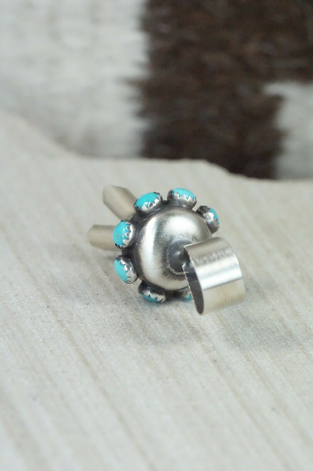 Turquoise & Sterling Silver Blossom Pendant - Monica Smith - High Lonesome Trading