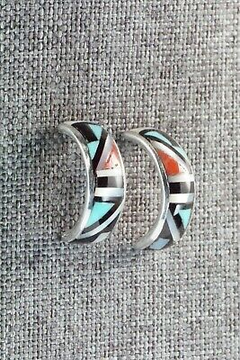 Multi Stone Inlay & Sterling Silver Earrings - Delberta Boone