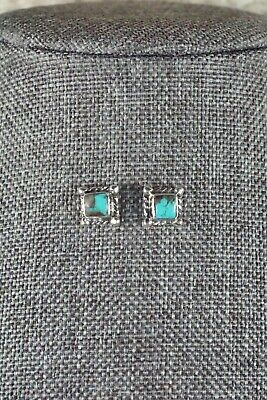 Navajo Turquoise & Sterling Silver Earrings - Jacinda Bodie