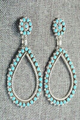 Turquoise & Sterling Silver Earrings - Falencia Yazzie