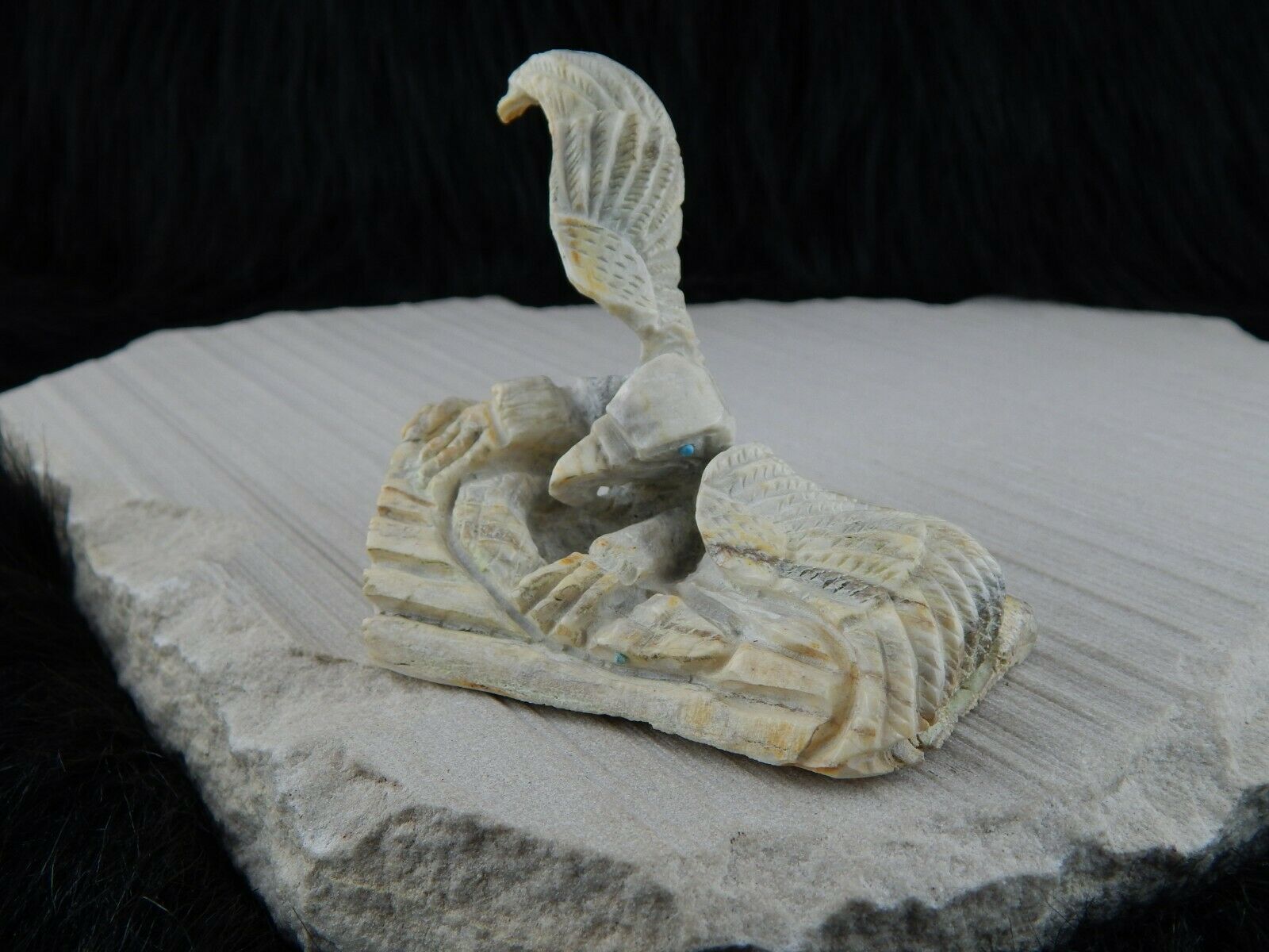 Eagle Zuni Fetish Carving - Jerrold Lahaleon - High Lonesome Trading