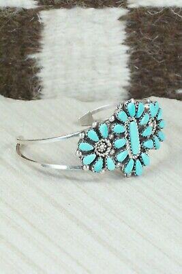 Turquoise & Sterling Silver Bracelet - Evangeline Tsabetsaye - High Lonesome Trading