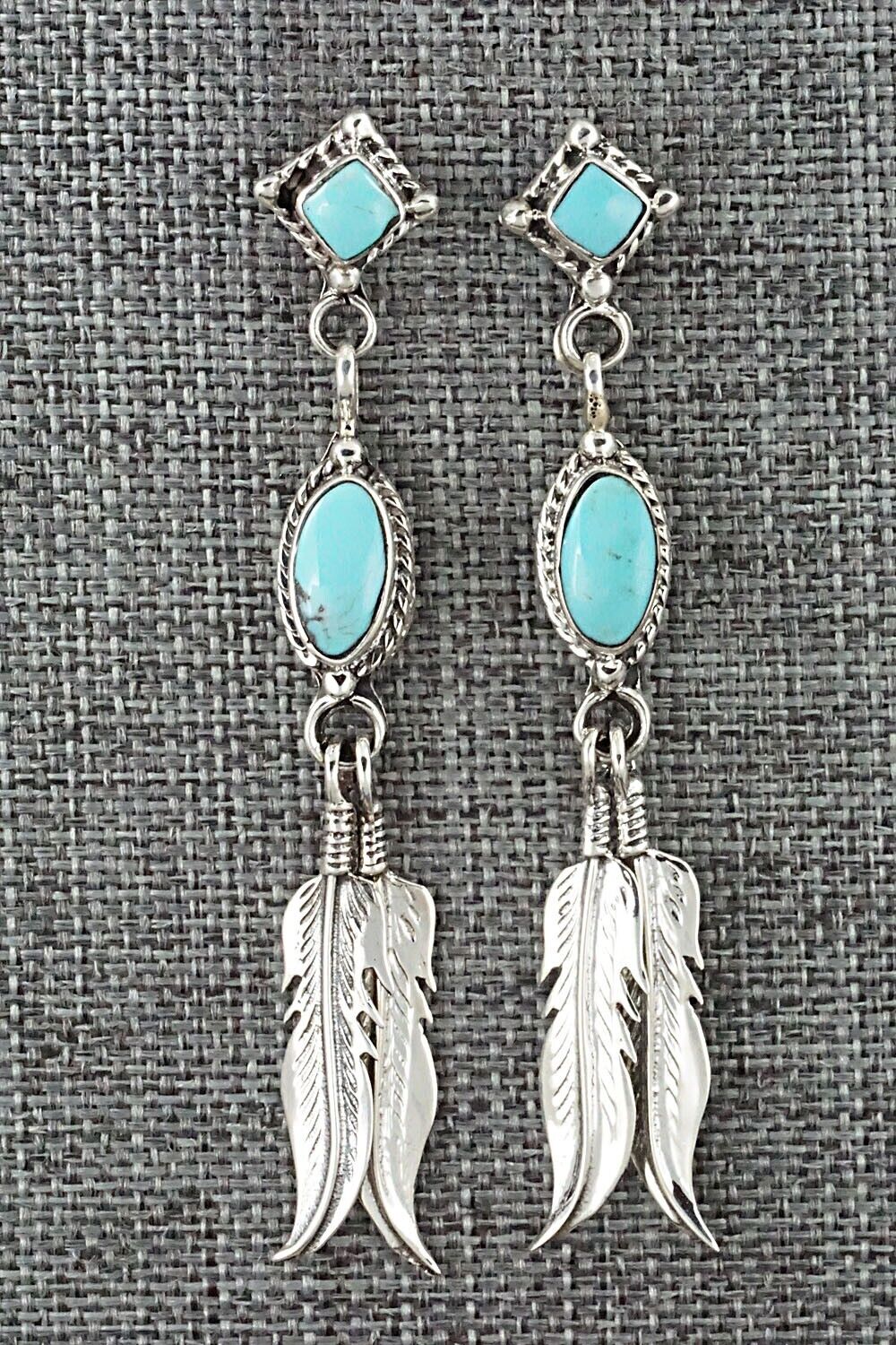 Turquoise & Sterling Silver Earrings - Shania Henio