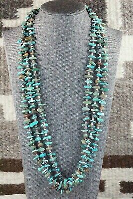 Turquoise, Shell & Sterling Silver Necklace - Torevia Crespin