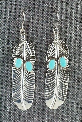 Navajo Turquoise & Sterling Silver Earrings - Greg Yazzie