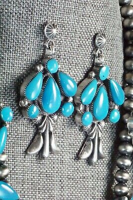 Turquoise & Sterling Silver Squash Blossom Set - Raymond Delgarito