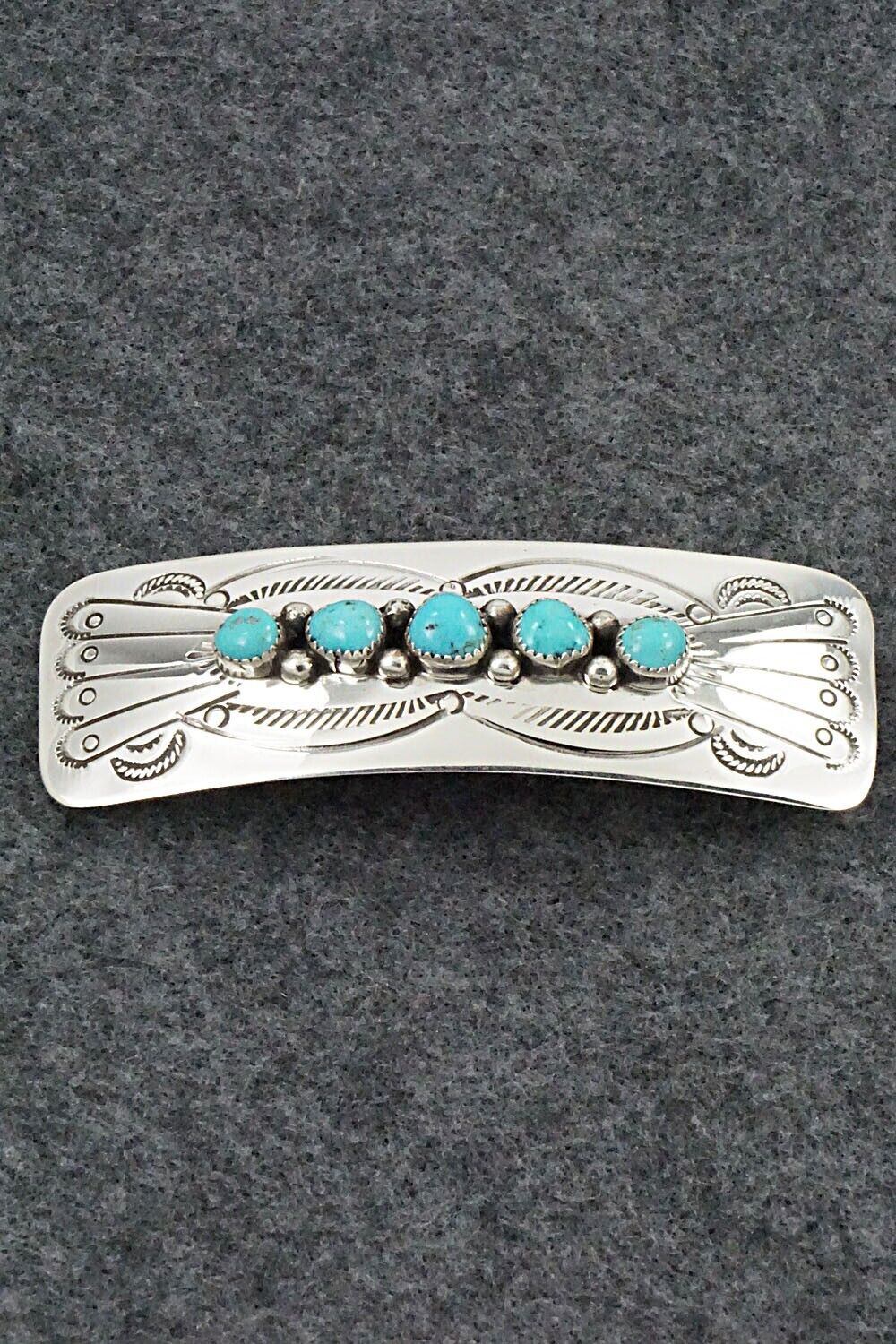 Turquoise & Sterling Silver Hair Barrette - Jolene Begay