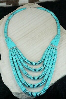 Turquoise & Sterling Silver Necklace - Lupe Lovato
