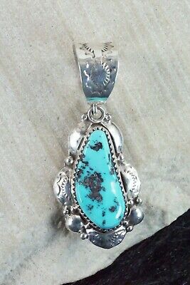 Turquoise and Sterling Silver Pendant - Clem Nalwood