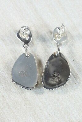 Navajo Turquoise and Sterling Silver Earrings - Sadie Jim - High Lonesome Trading