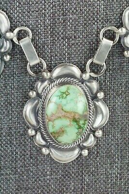 Turquoise & Sterling Silver Necklace and Earrings Set - Tom Lewis