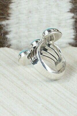 Turquoise & Sterling Silver Ring - Sheena Jack - Size 7.75