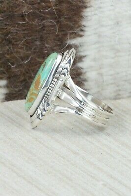 Turquoise & Sterling Silver Ring - Andrew Vandever - Size 10