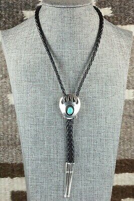 Turquoise & Sterling Silver Bolo Tie - Virginia Long