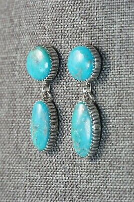 Navajo Turquoise and Sterling Silver Earrings - Alvin Joe