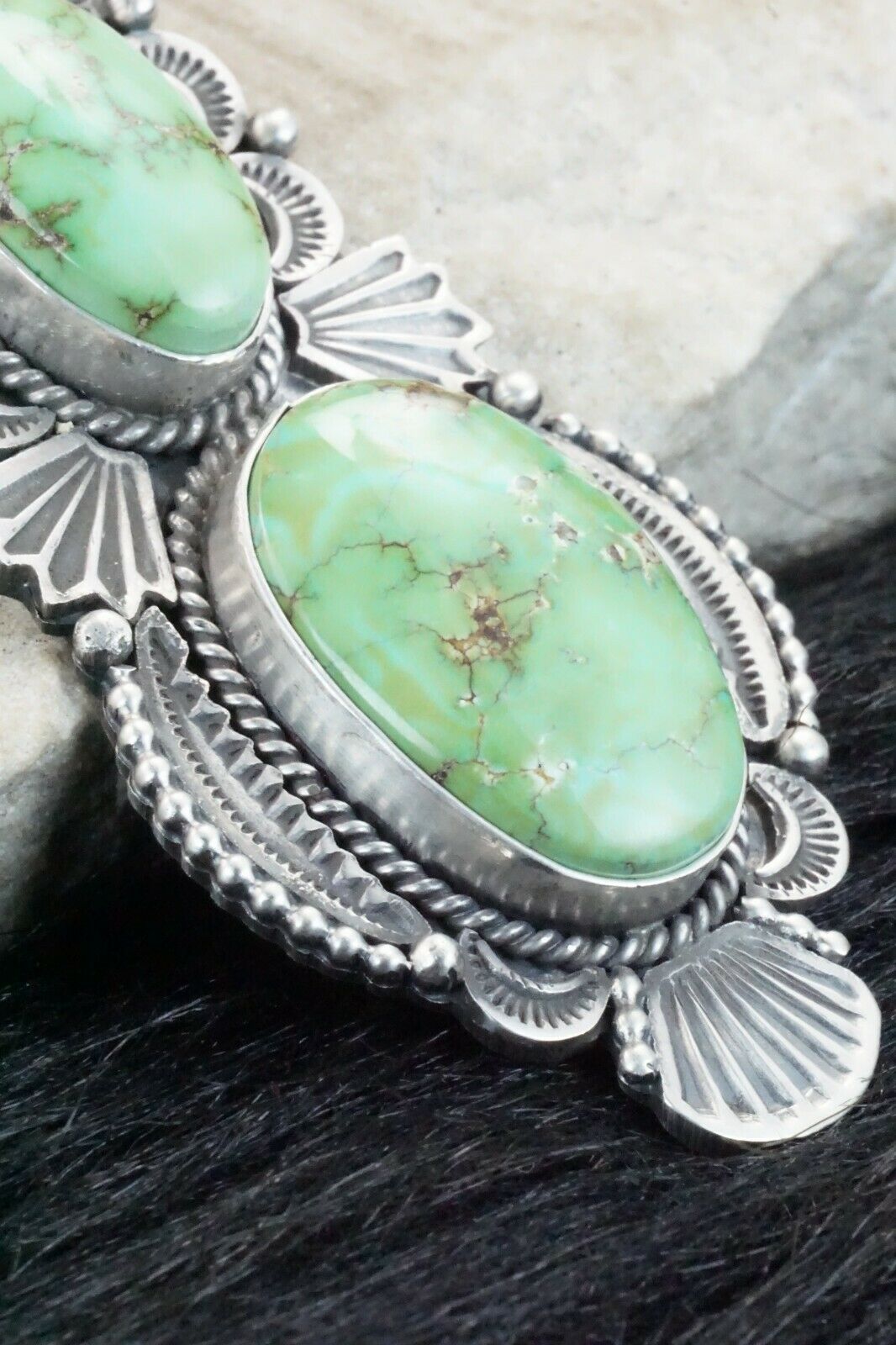 Turquoise & Sterling Silver Pendant - Michael Calladitto