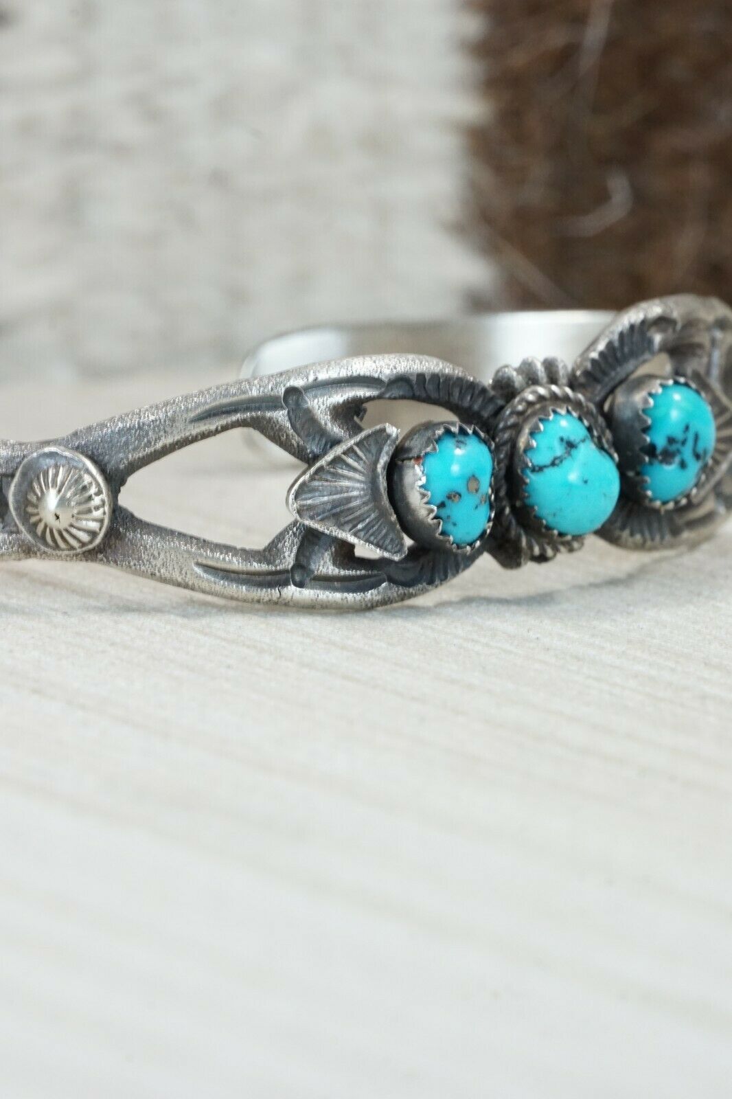 Turquoise and Sterling Silver Bracelet - Eva & Linberg Billah