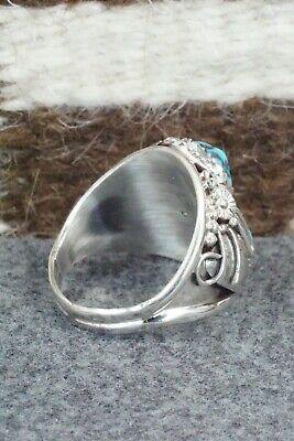 Turquoise & Sterling Silver Ring - Leonard Spencer - Size 12.75 - High Lonesome Trading