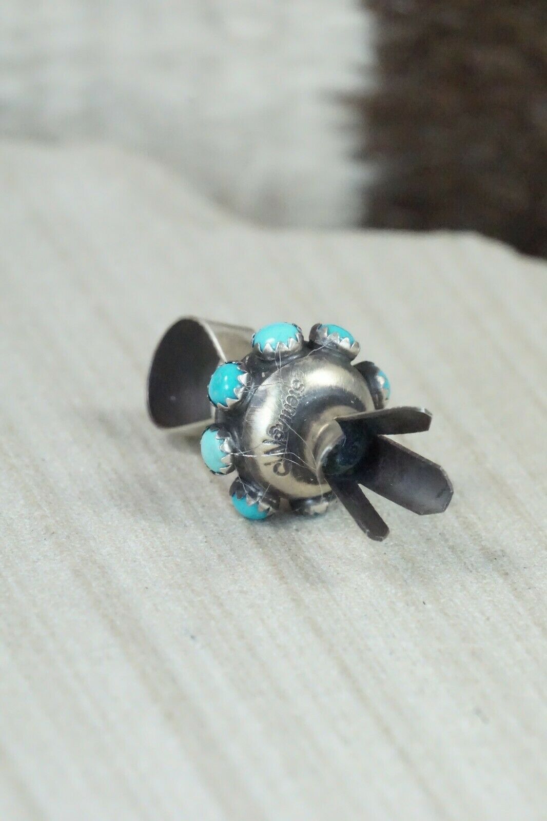 Turquoise & Sterling Silver Blossom Pendant - Monica Smith - High Lonesome Trading
