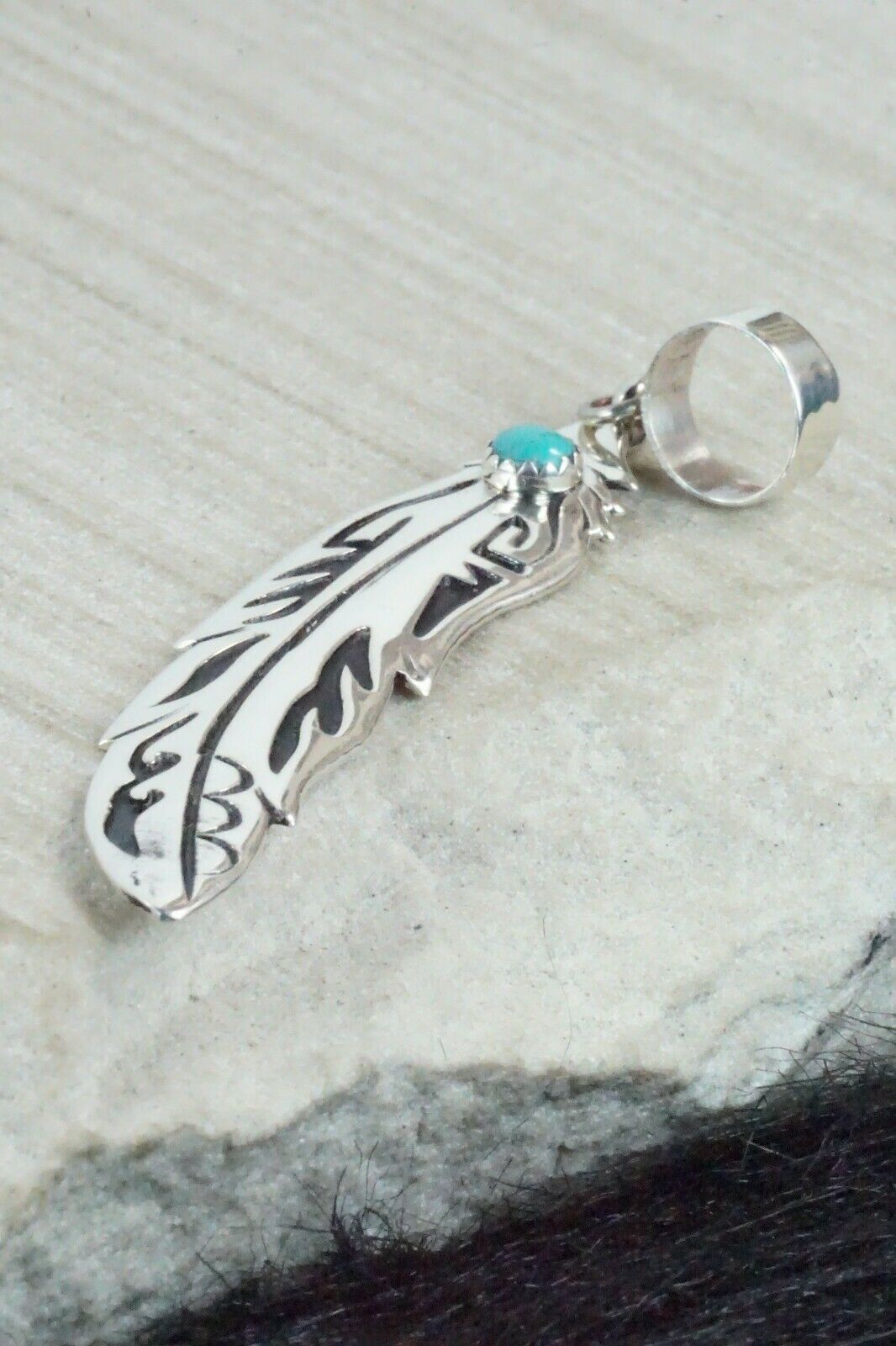 Turquoise & Sterling Silver Pendant - Richard Singer