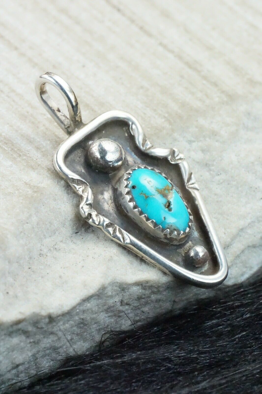 Turquoise & Sterling Silver Pendant - Priscilla Reeder