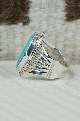 Navajo Turquoise & Sterling Silver Ring - Jeanette Saunders - Size 11.75