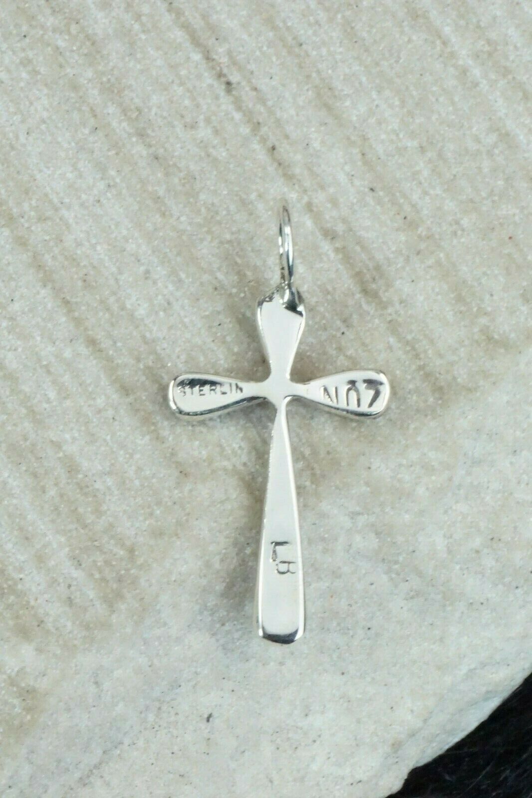 Multi Stone & Sterling Silver Cross Pendant - Lynette Bowannie