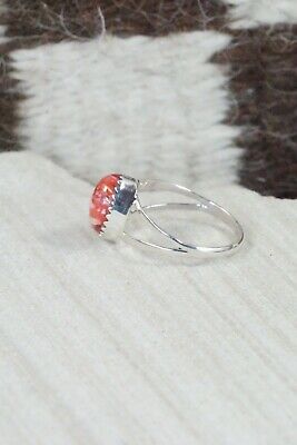 Spiny Oyster & Sterling Silver Ring - Robert Martinez - Size 7.25