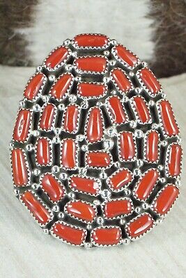 Coral & Sterling Silver Ring - Marlene Haley - Size 7