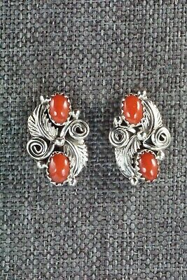 Coral & Sterling Silver Earrings - Sharon McCarthy