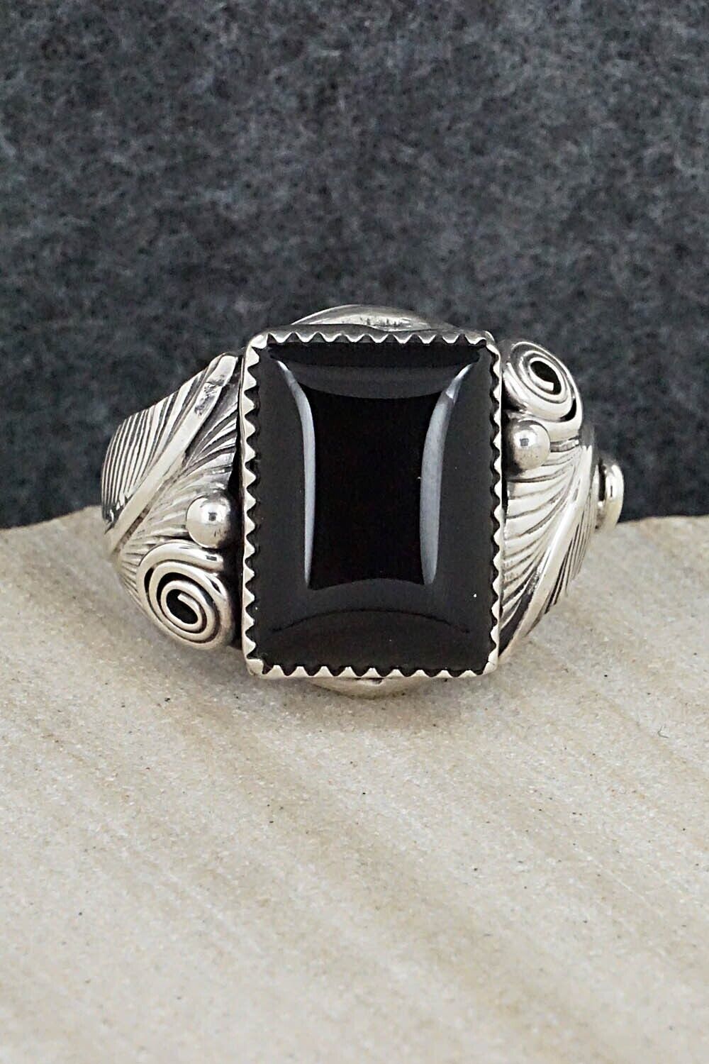 Onyx & Sterling Silver Ring - Darrell Morgan - Size 12.75