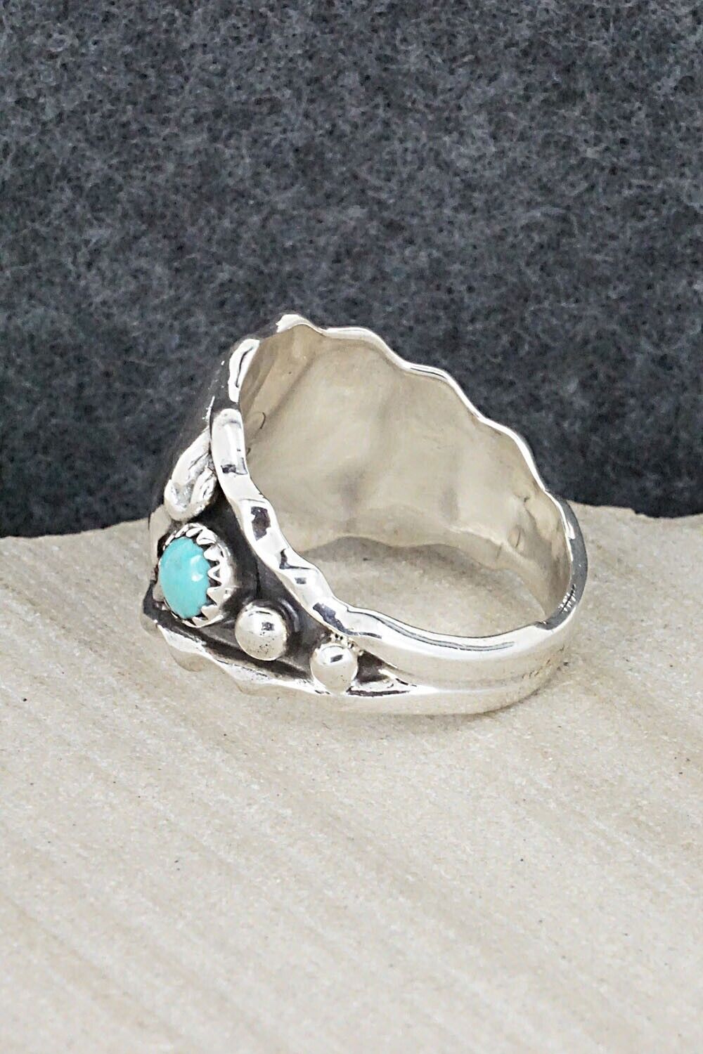 Turquoise & Sterling Silver Ring - Genevieve Francisco - Size 12