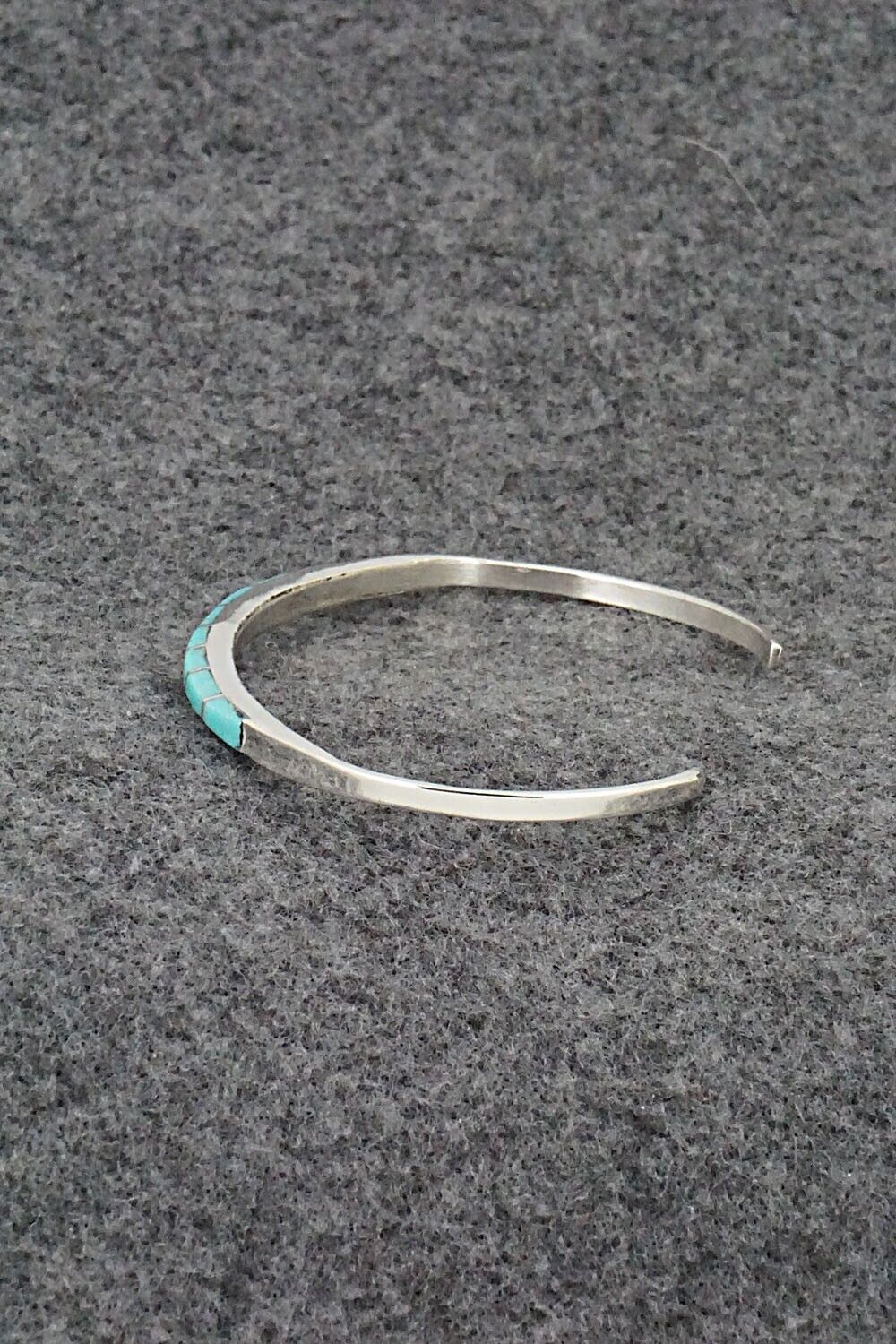 Turquoise & Sterling Silver Inlay Bracelet - Jeanette Chavez