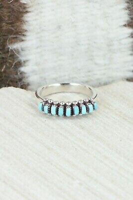 Turquoise & Sterling Silver Ring - Irma Unkestine - Size 6.75