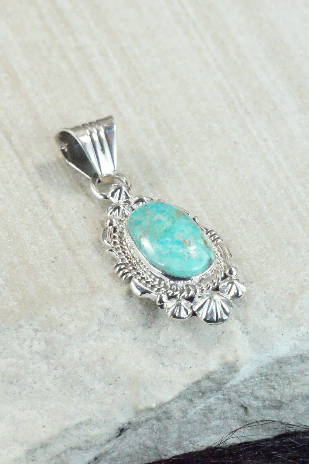 Turquoise & Sterling Silver Pendant - Samuel Yellowhair