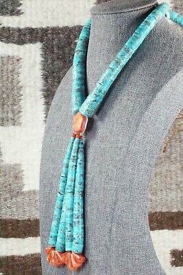 Turquoise & Spiny Oyster Necklace - Lupe Lovato