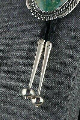 Navajo Turquoise & Sterling Silver Bolo Tie - Alvin Joe - High Lonesome Trading
