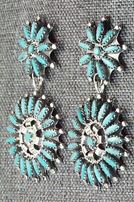 Turquoise & Sterling Silver Earrings - Nathaniel Nez