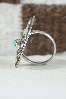 Navajo Turquoise and Sterling Silver Ring - Virgil Reader - Size 11.75