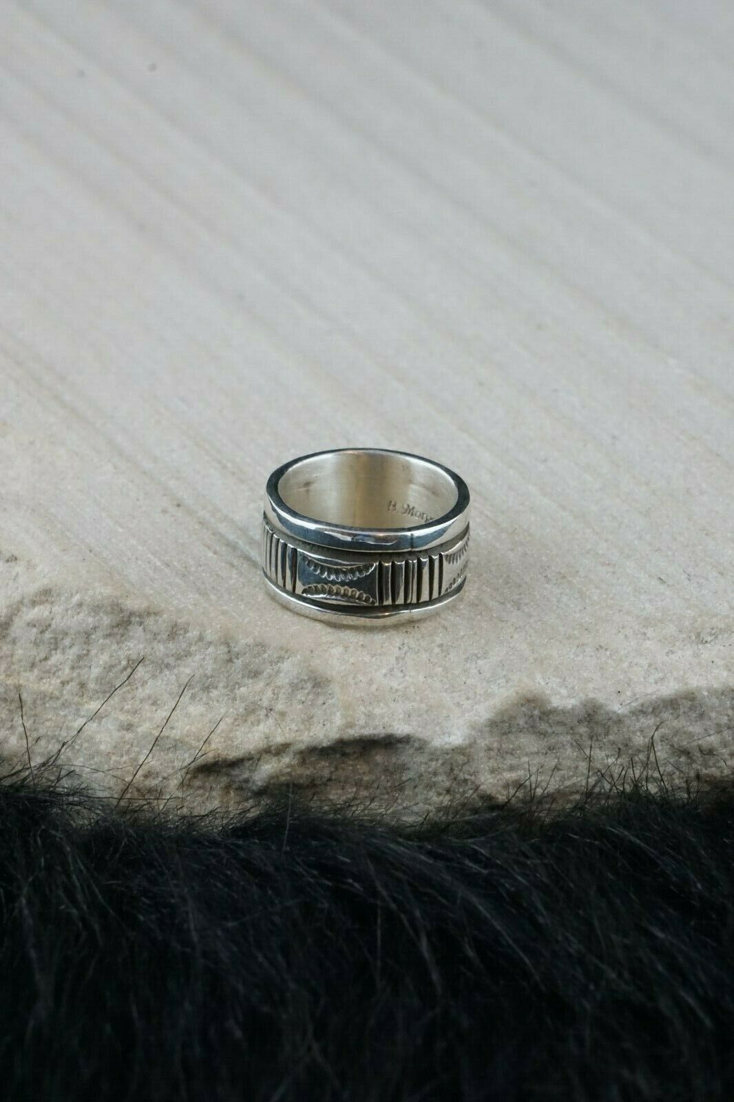 Navajo Sterling Silver Ring - Bruce Morgan - Native American - Size 5.75 - High Lonesome Trading